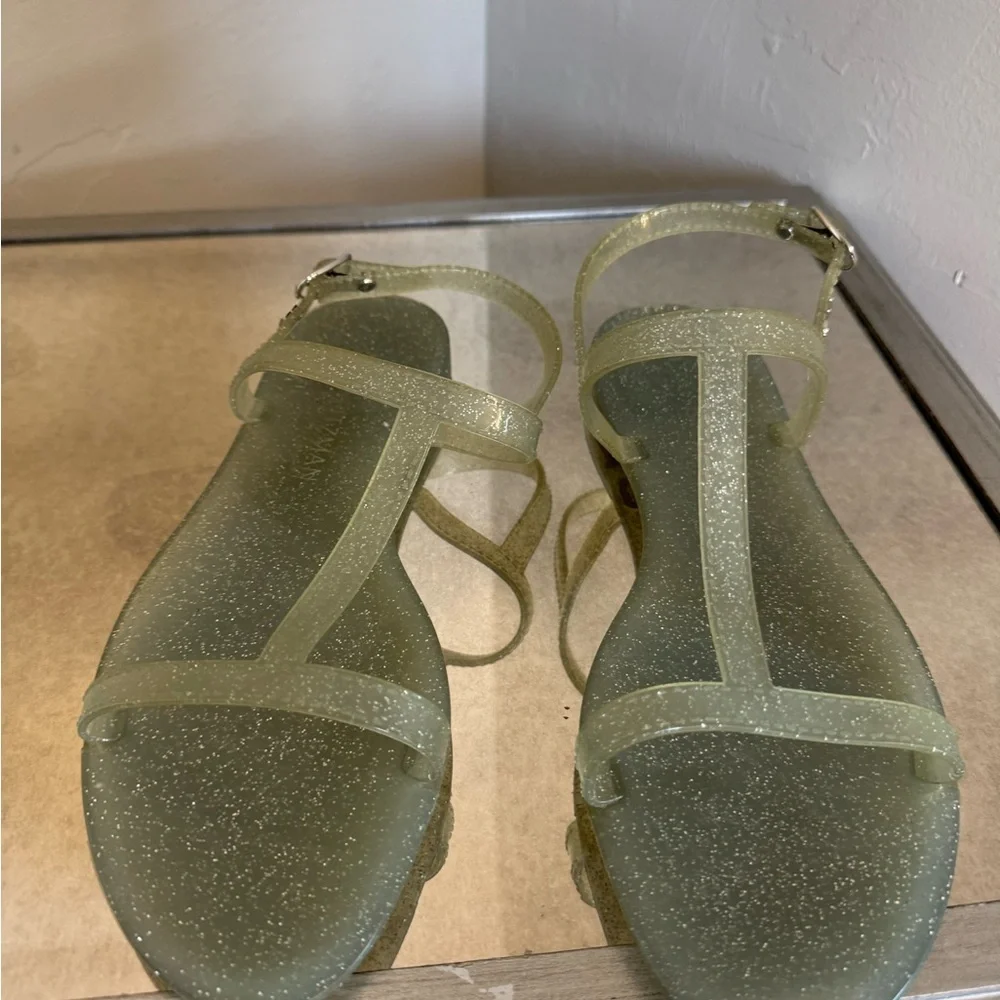 Stuart Weitzman  Mellie Jelly Glitter sandals size 10